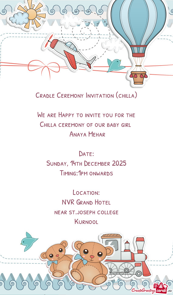 Chilla ceremony of our baby girl