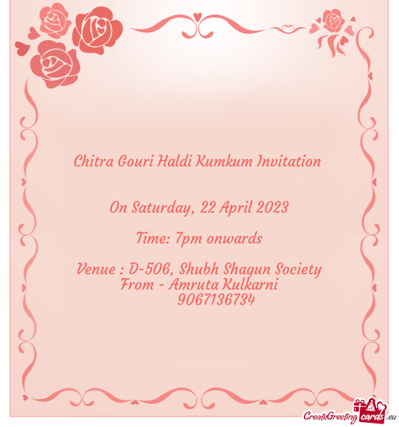 Chitra Gouri Haldi Kumkum Invitation