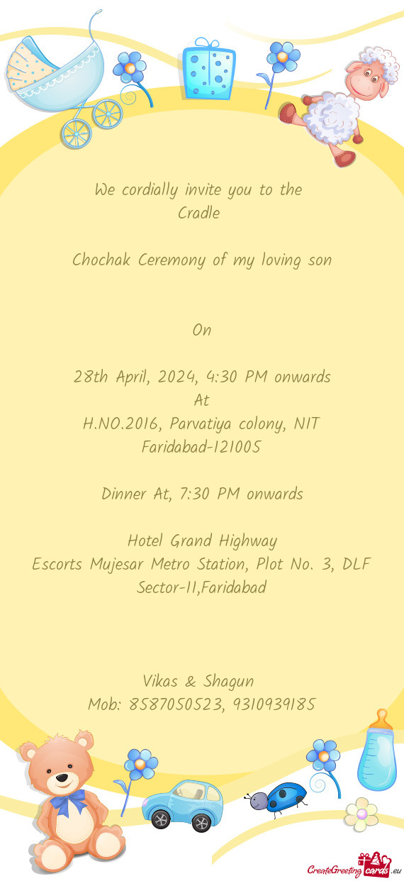 Chochak Ceremony of my loving son