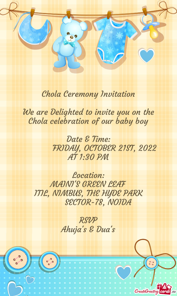Chola celebration of our baby boy