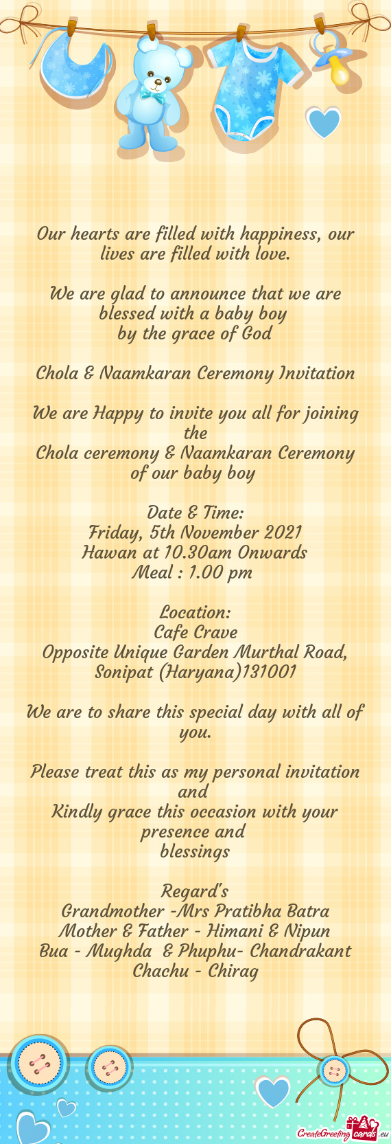 Chola ceremony & Naamkaran Ceremony of our baby boy