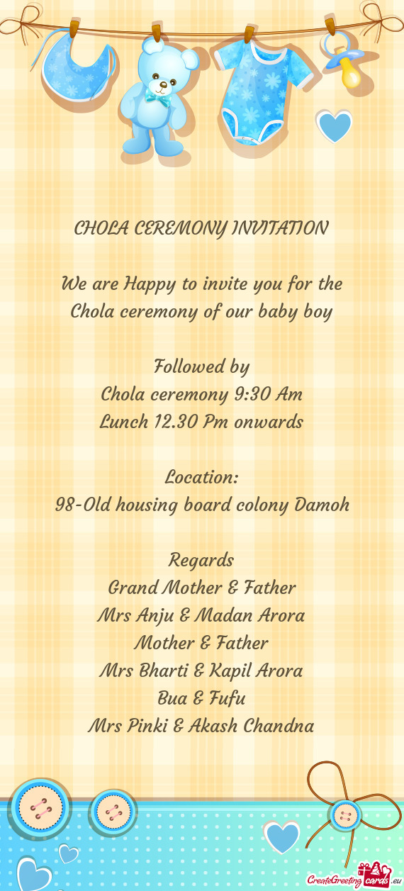 Chola Ceremony 9 30 Am Free Cards