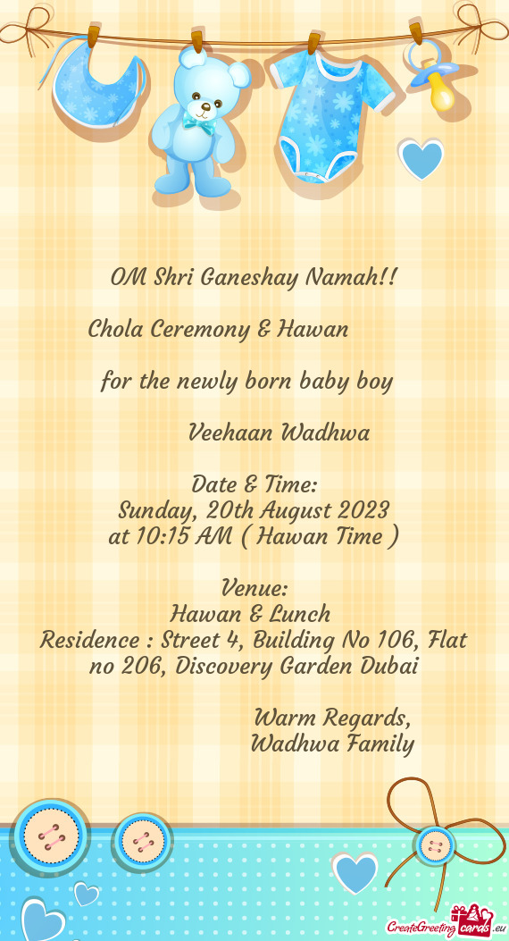 Chola Ceremony & Hawan