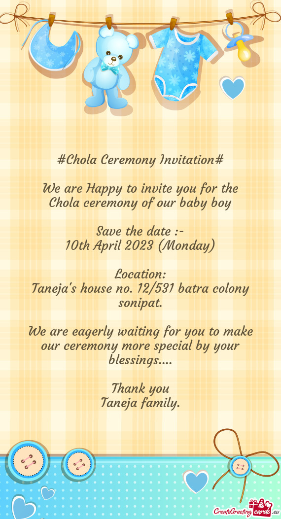 #Chola Ceremony Invitation#