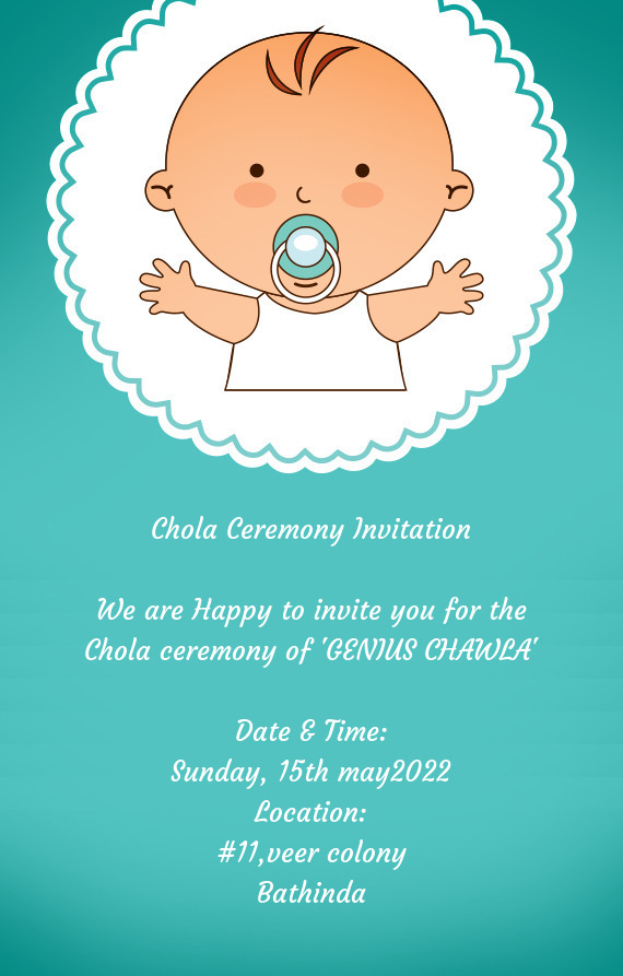 Chola ceremony of "GENIUS CHAWLA"