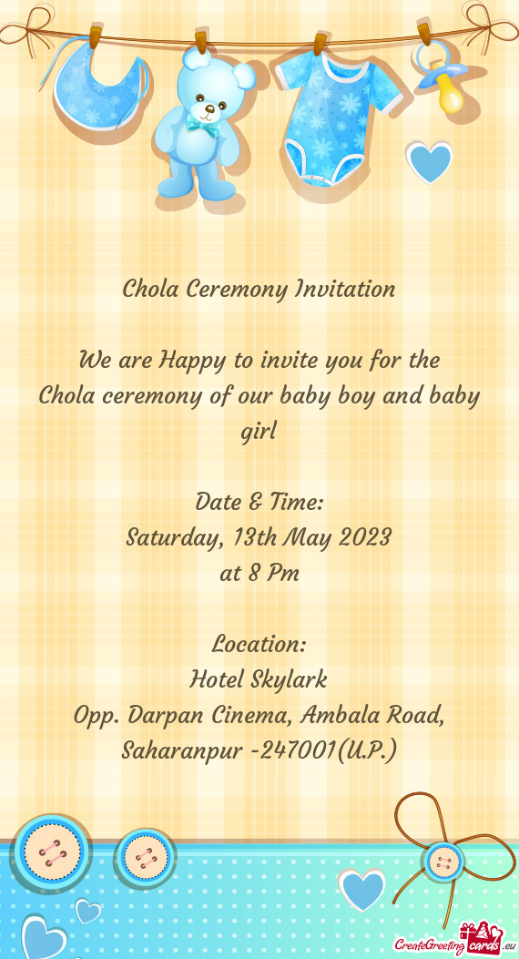 Chola ceremony of our baby boy and baby girl