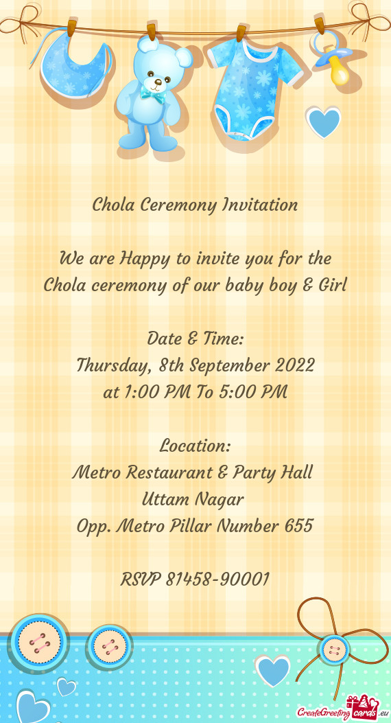 Chola ceremony of our baby boy & Girl