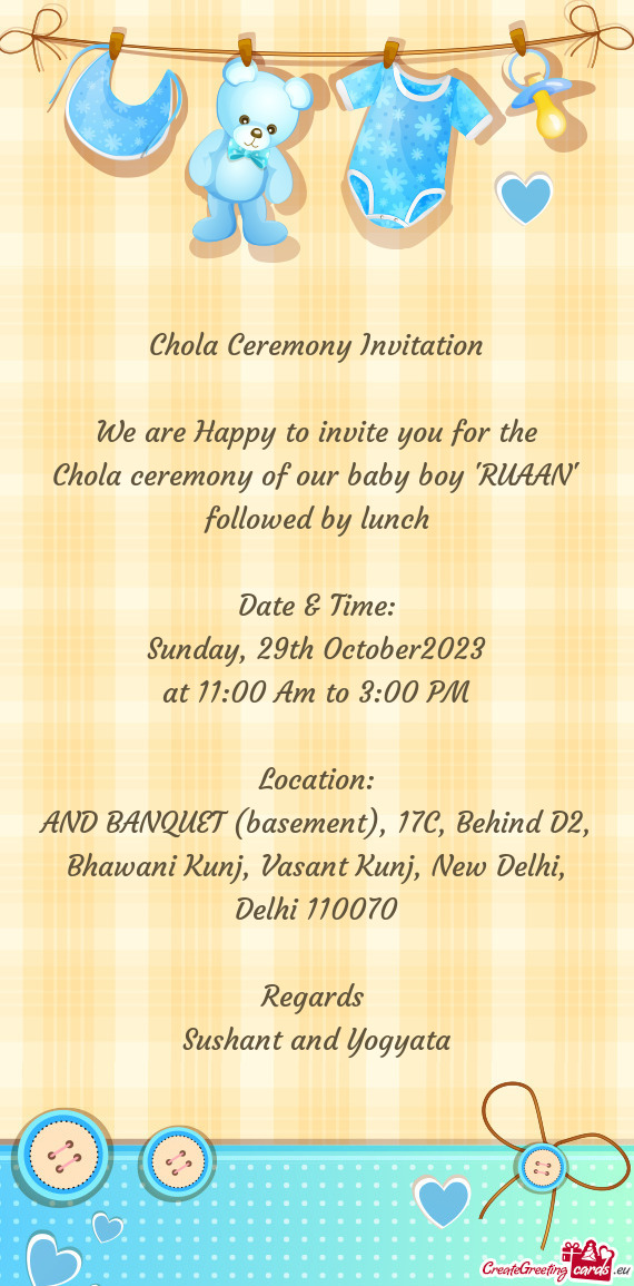 Chola ceremony of our baby boy "RUAAN" followed by lunch