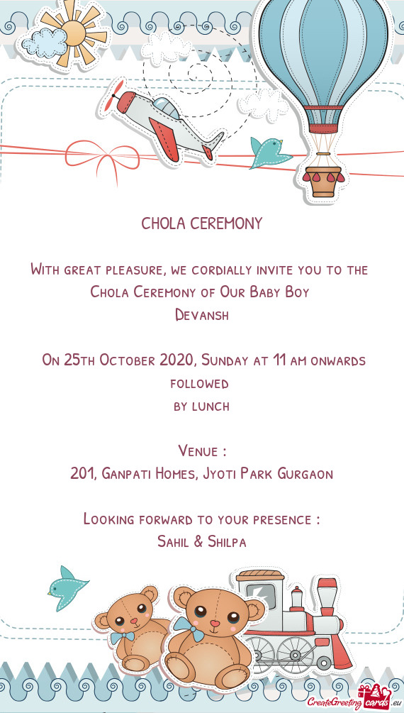 Chola Ceremony of Our Baby Boy