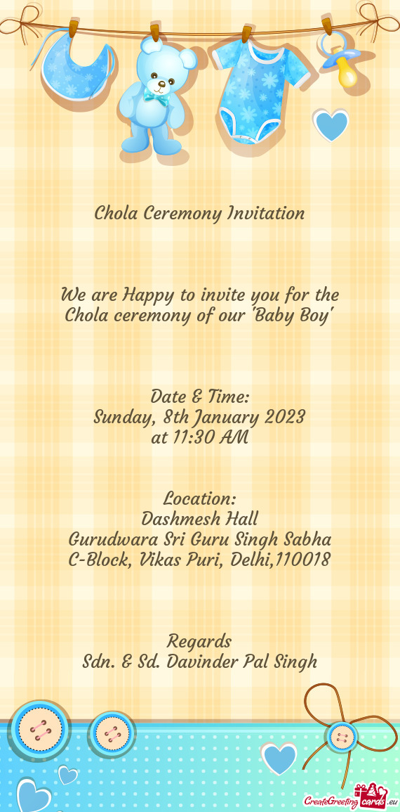 Chola ceremony of our "Baby Boy"