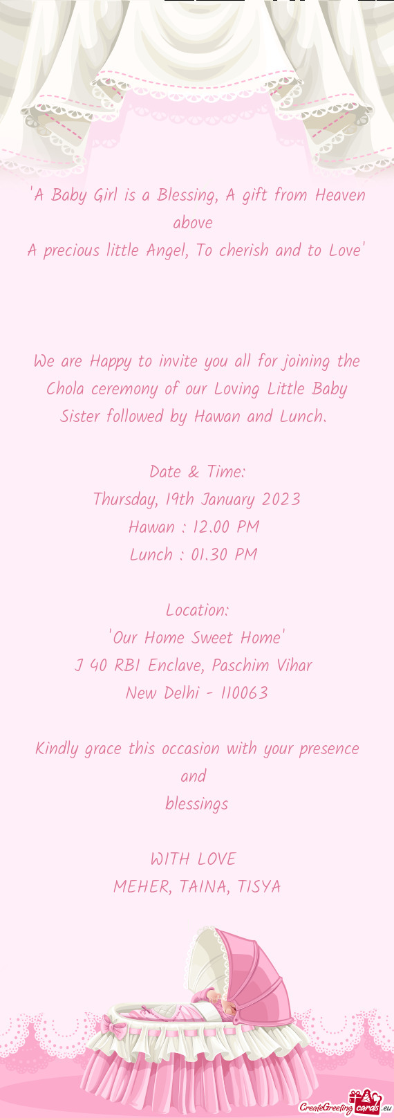 Chola ceremony of our Loving Little Baby Sister followed by Hawan and Lunch