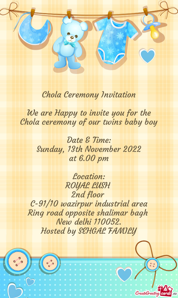 Chola ceremony of our twins baby boy