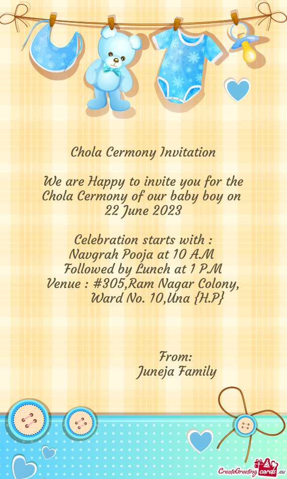 Chola Cermony Invitation