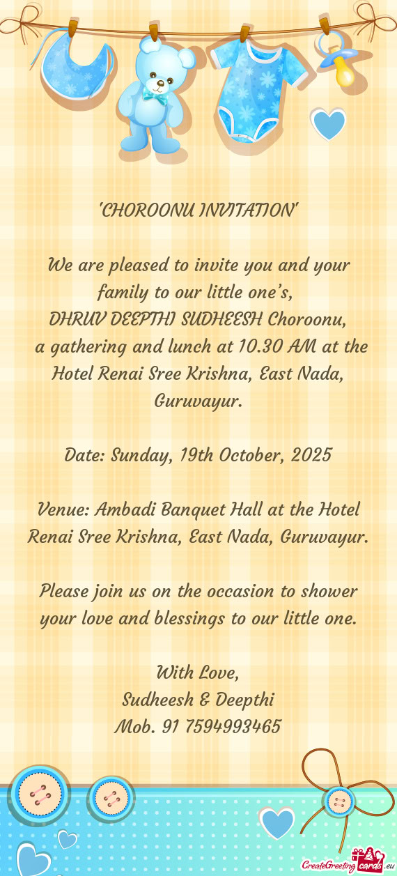 "CHOROONU INVITATION"