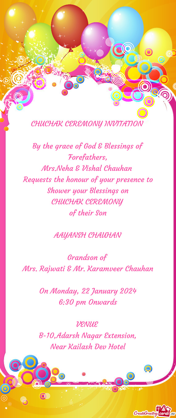 CHUCHAK CEREMONY INVITATION