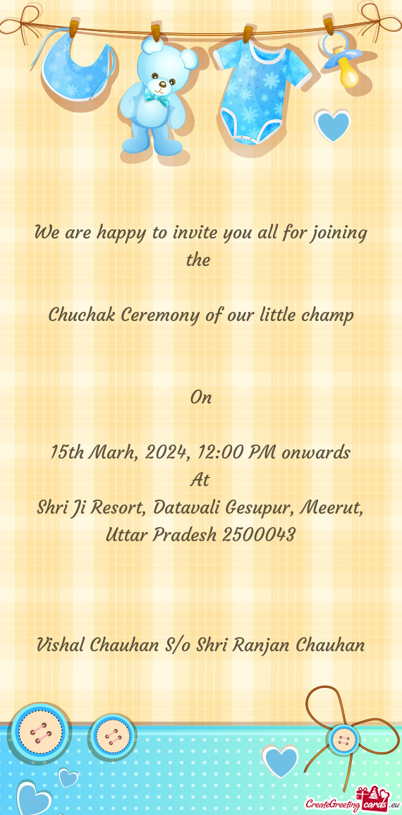 Chuchak Ceremony of our little champ