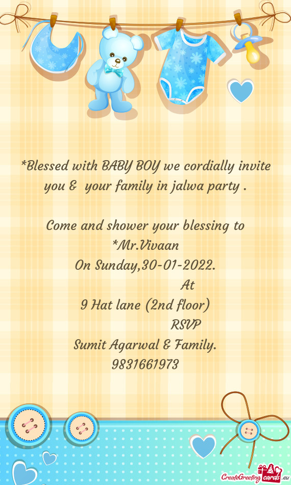 Come and shower your blessing to *Mr.Vivaan