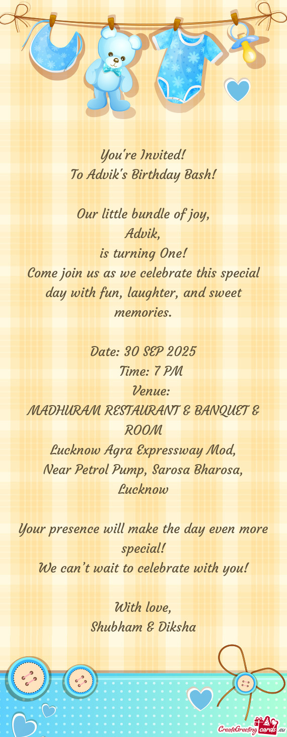 Come join us as we celebrate this special day with fun, laughter, and sweet memories