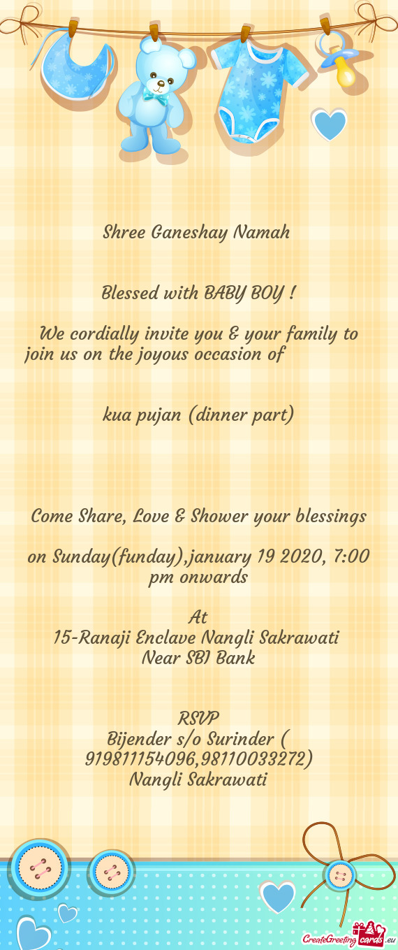 Come Share, Love & Shower your blessings