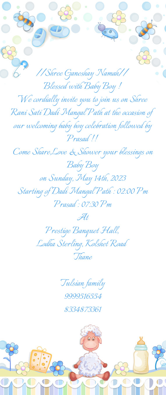 Come Share,Love & Shower your blessings on Baby Boy