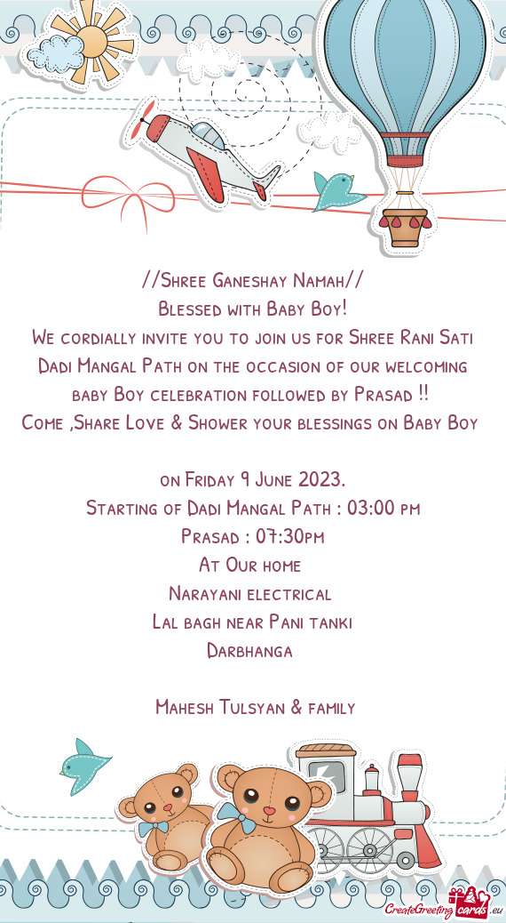 Come ,Share Love & Shower your blessings on Baby Boy