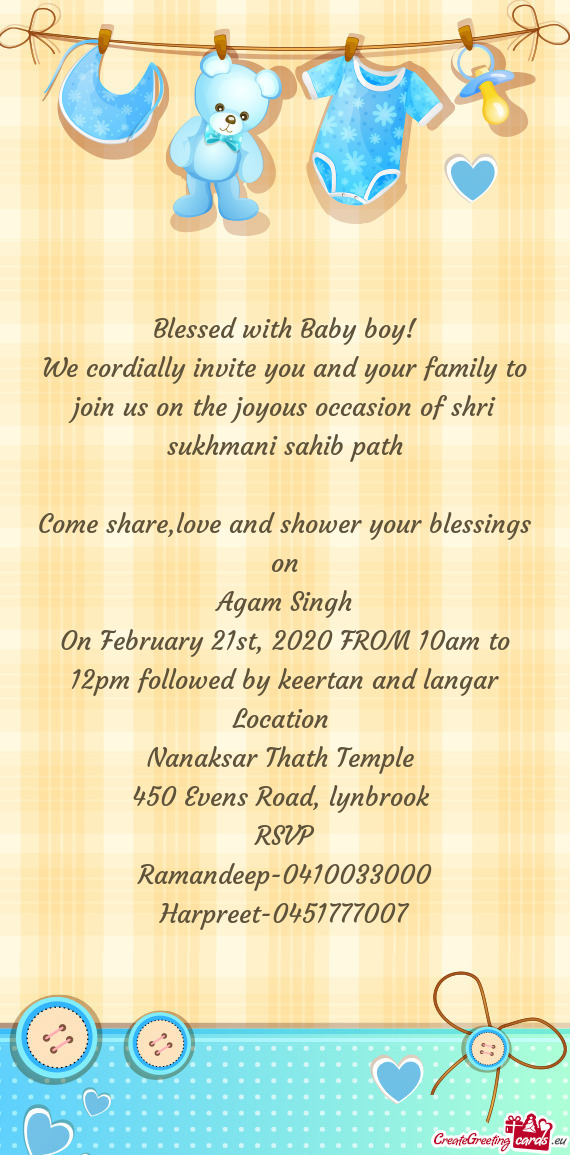 Come share,love and shower your blessings on