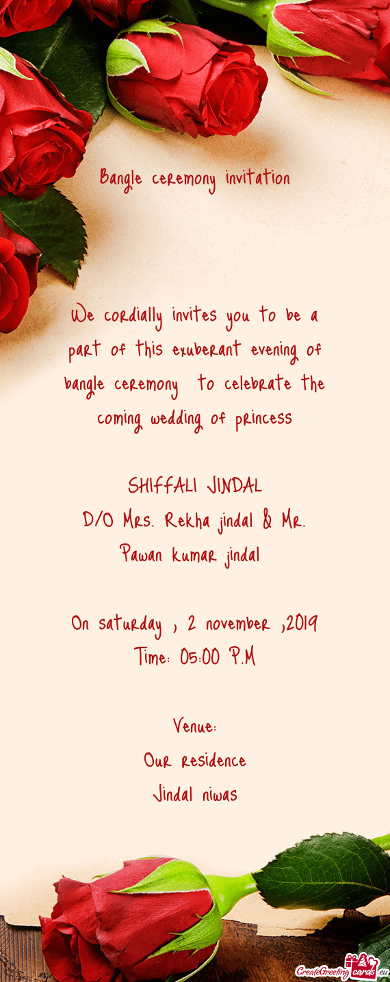 Coming wedding of princess