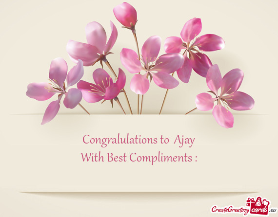 Congralulations to Ajay