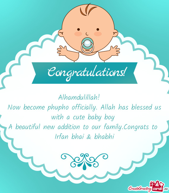 Congrats to Irfan bhai & bhabhi