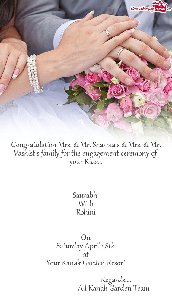 Congratulation Mrs. & Mr. Sharma
