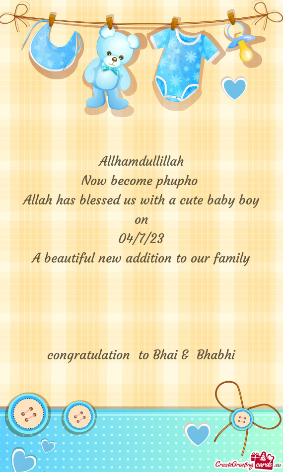 Congratulation to Bhai & Bhabhi