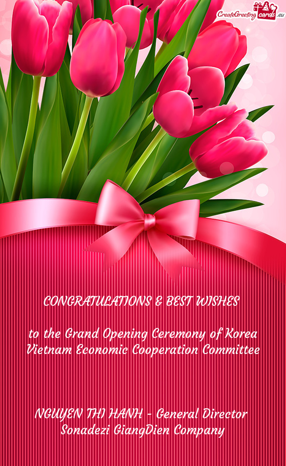 CONGRATULATIONS & BEST WISHES