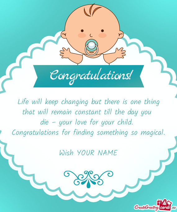 Congratulations for finding something so magical