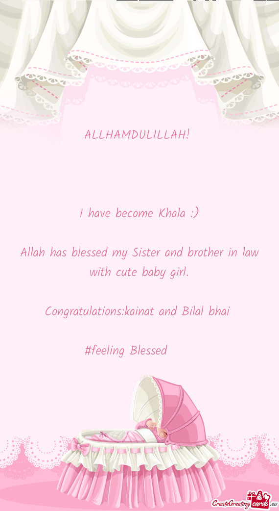 Congratulations:kainat and Bilal bhai