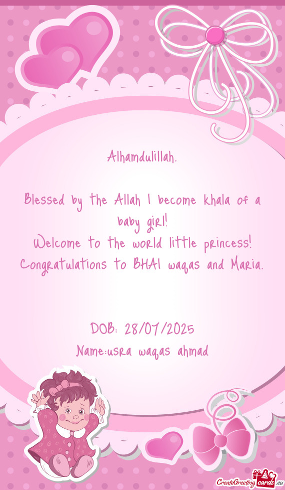 Congratulations to BHAI waqas and Maria