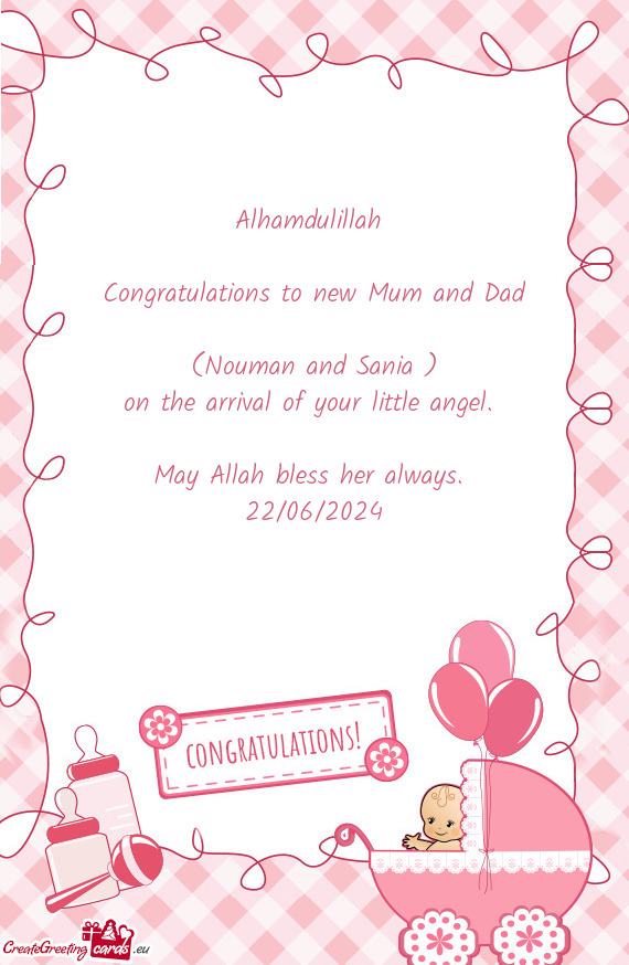 Congratulations to new Mum and Dad