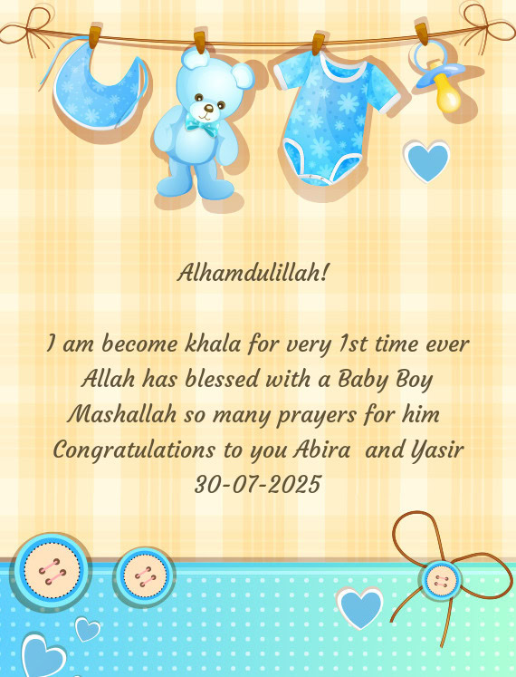 Congratulations to you Abira and Yasir