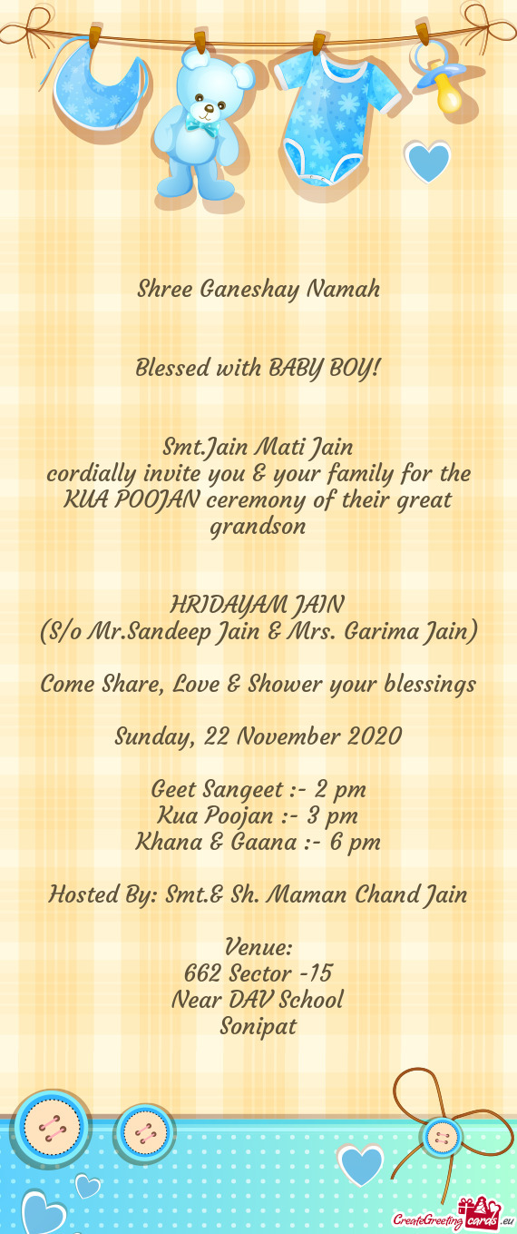 Cordially invite you & your family for the