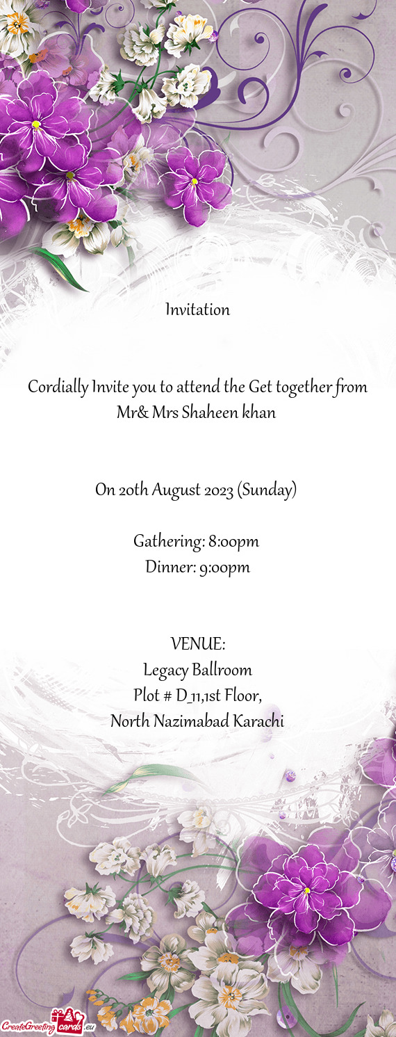Cordially Invite you to attend the Get together from