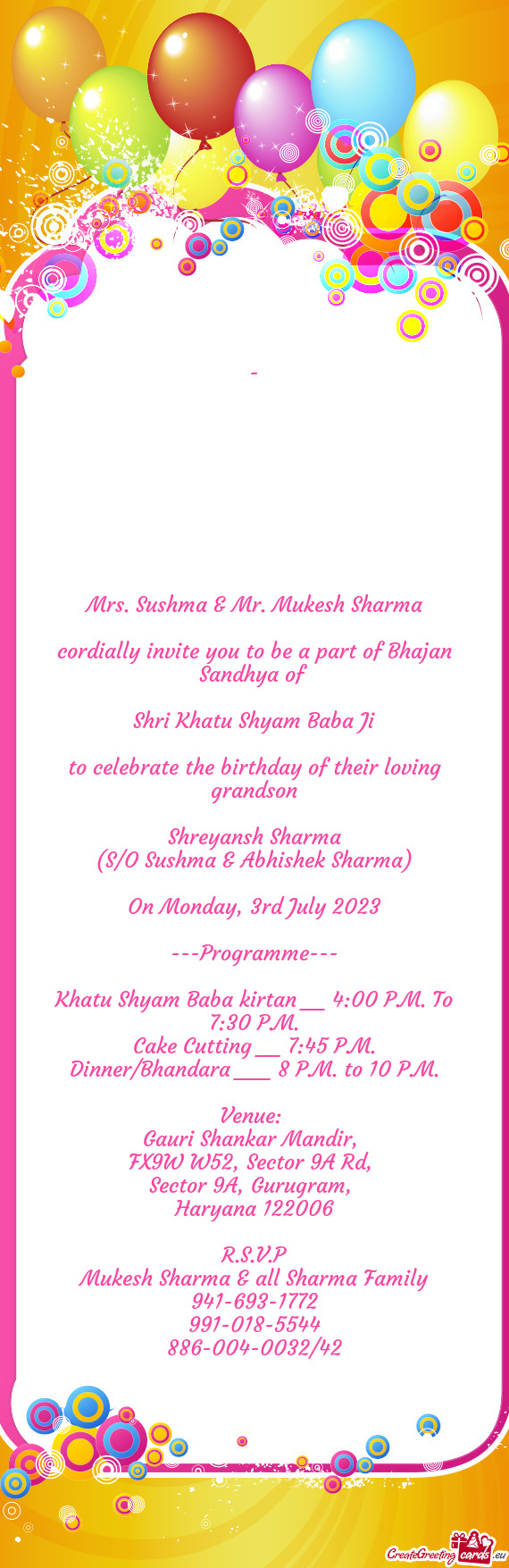 Cordially invite you to be a part of Bhajan Sandhya of