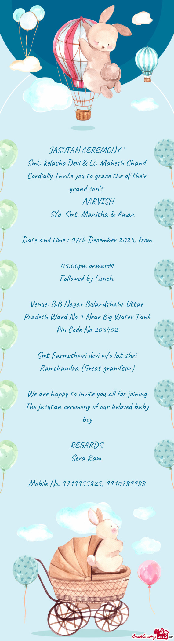 Cordially Invite you to grace the of their grand son