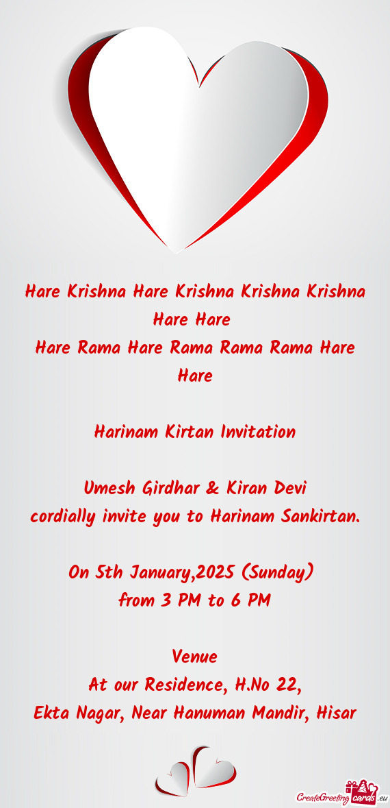 Cordially invite you to Harinam Sankirtan