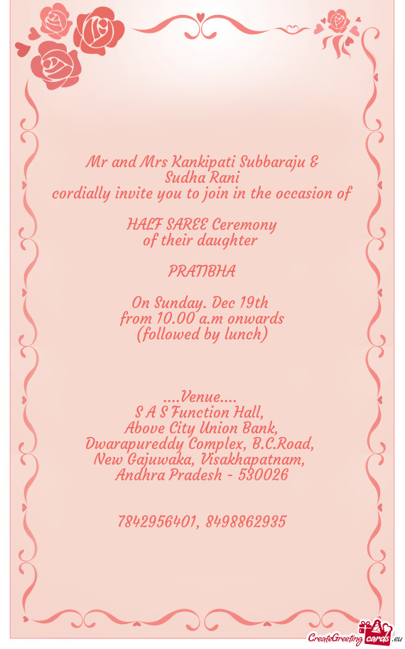Cordially invite you to join in the occasion of