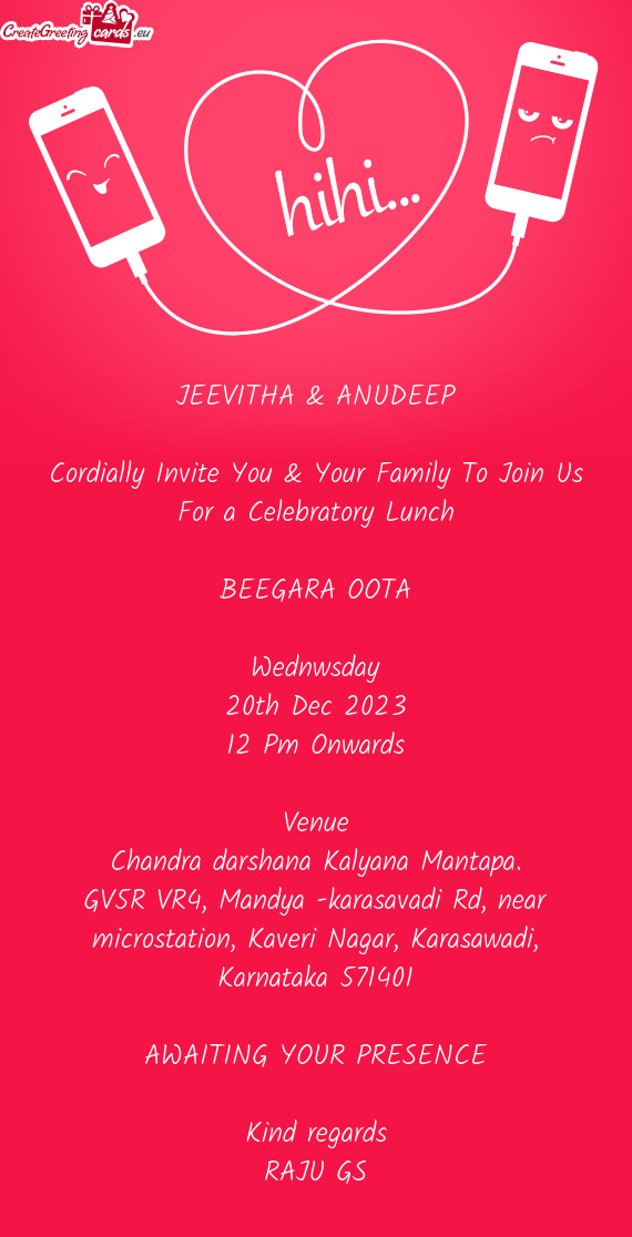 Cordially Invite You & Your Family To Join Us For a Celebratory Lunch