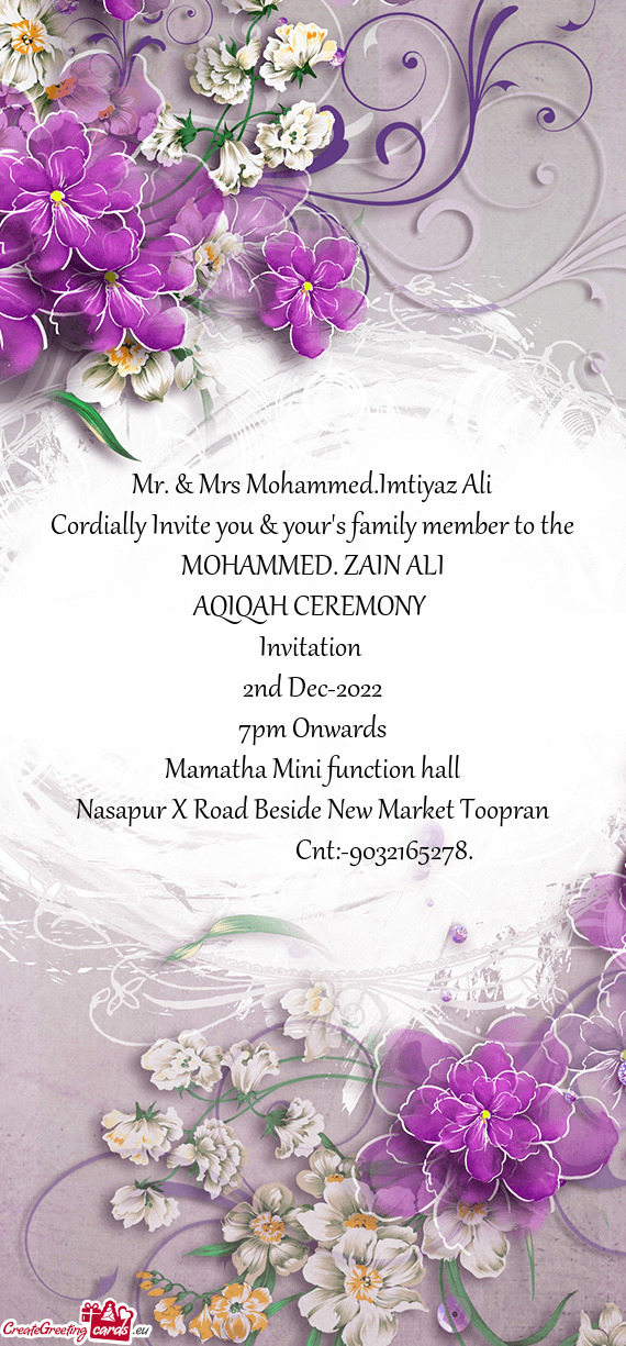 Cordially Invite you & your