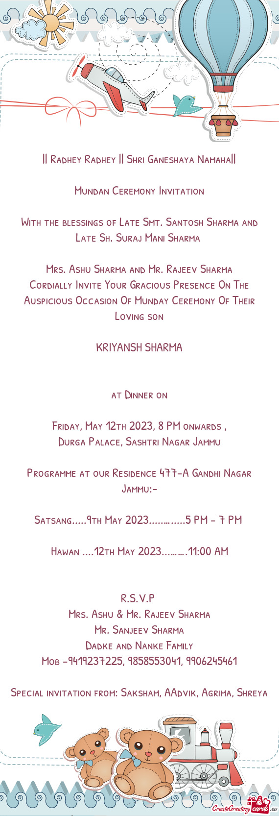 Cordially Invite Your Gracious Presence On The Auspicious Occasion Of Munday Ceremony Of Their Lovin