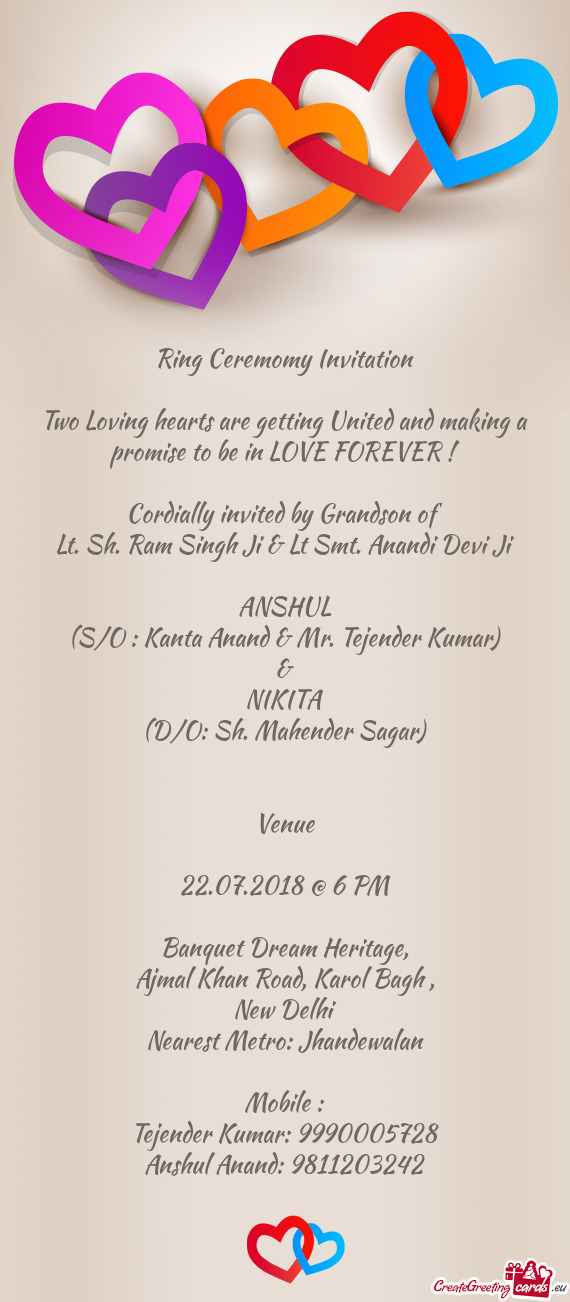 Cordially invited by Grandson of