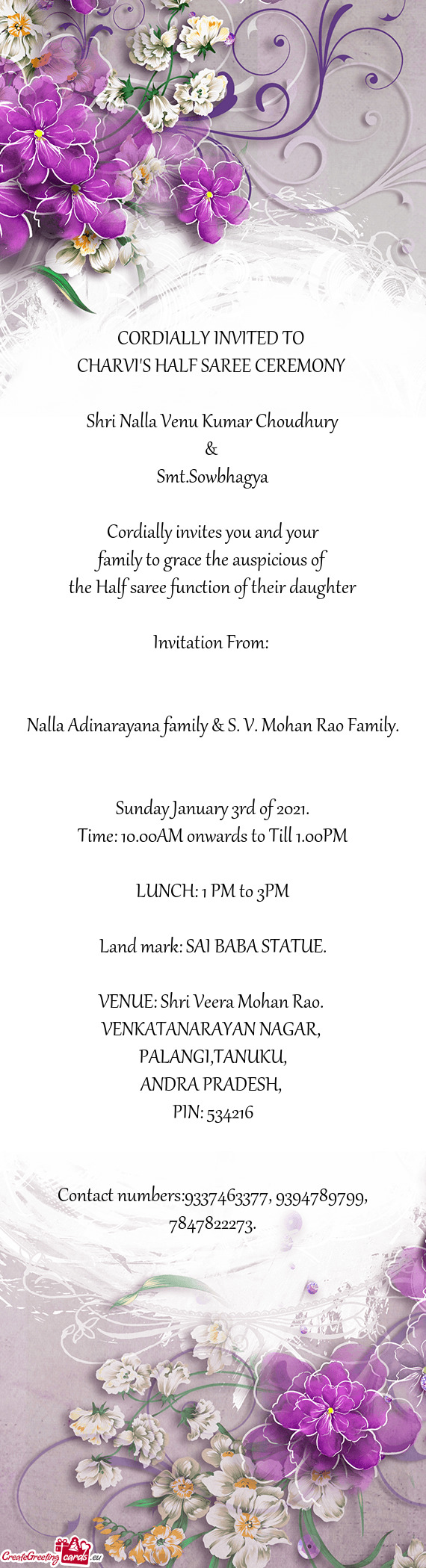 CORDIALLY INVITED TO