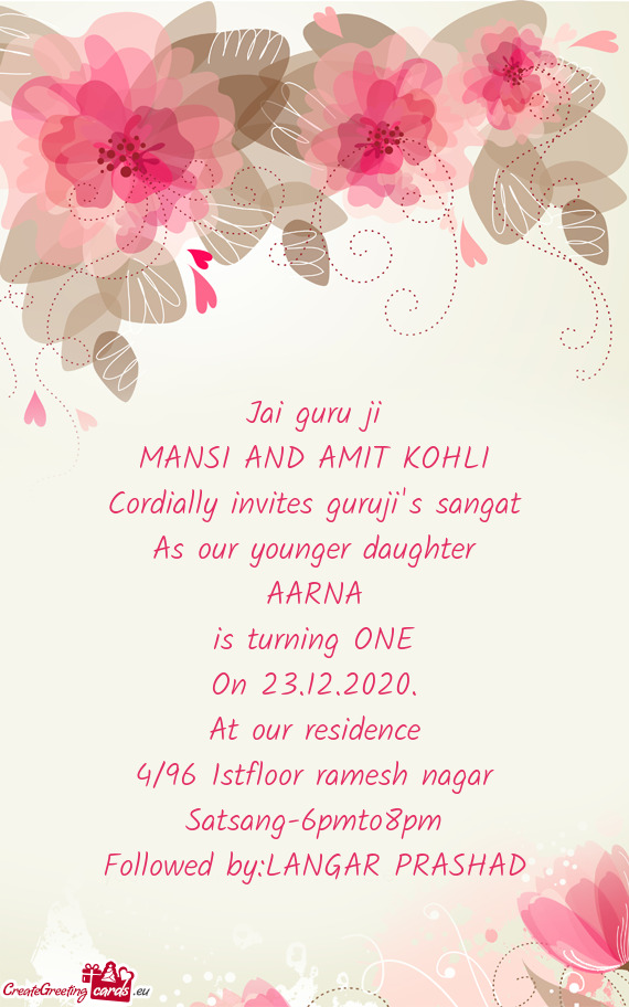Cordially invites guruji