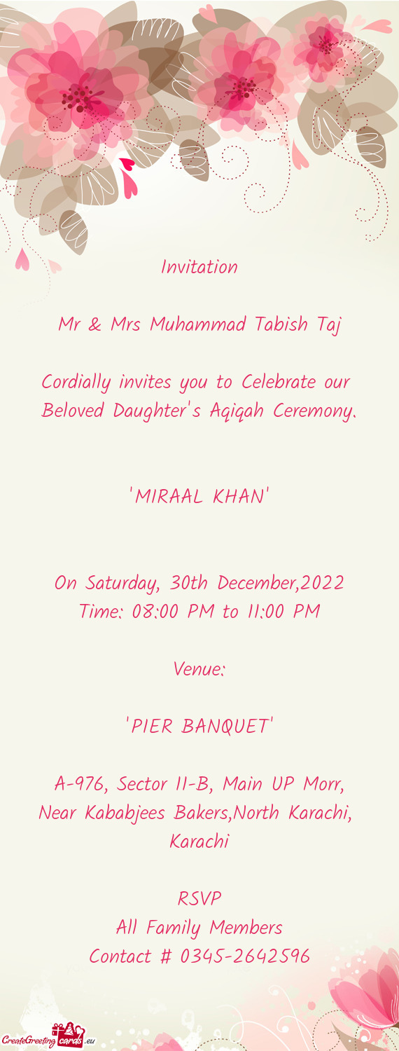 Cordially invites you to Celebrate our